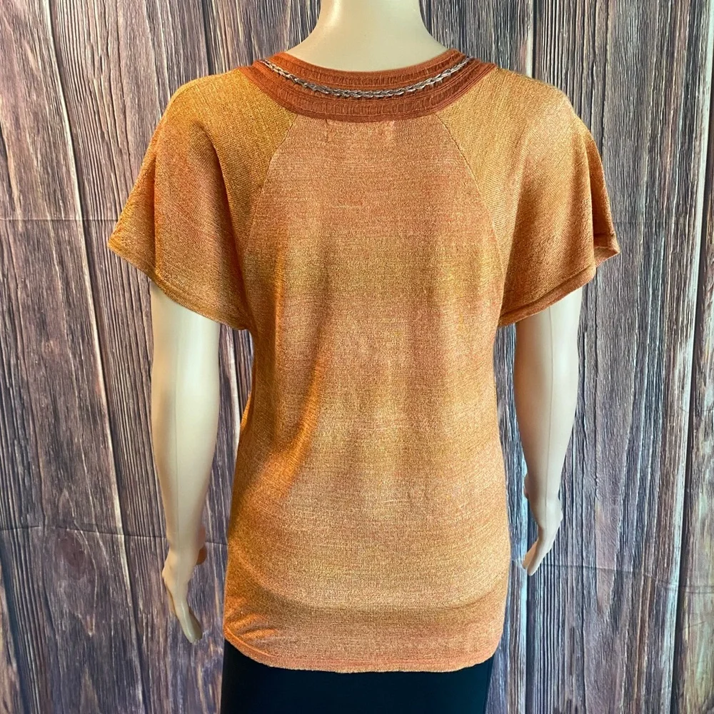 Michael Kors beautiful boho orange sunset blouse summer top size XS